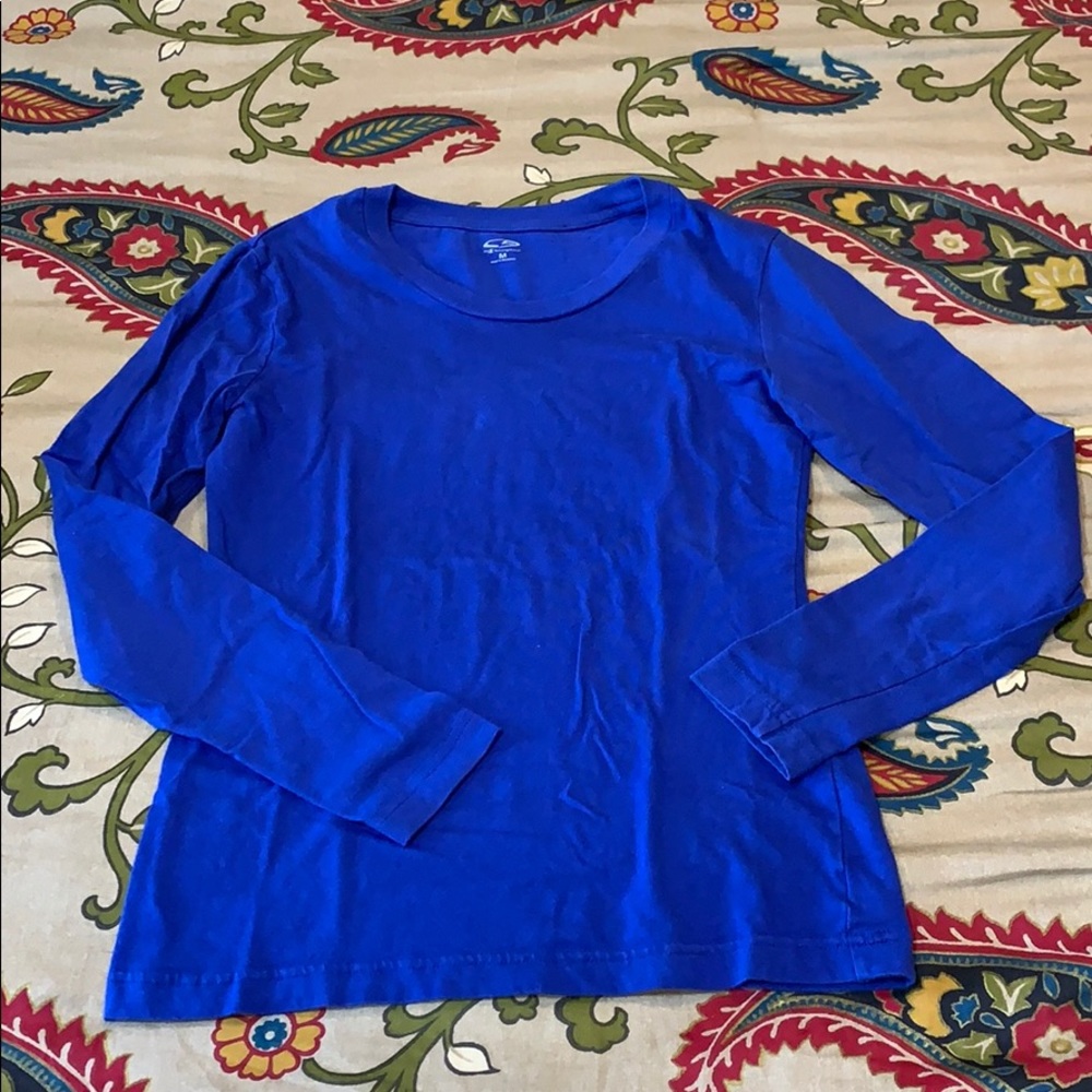 Shades of Blue Cotton Long Sleeve Tees Body Shirt - Picture 8 of 8